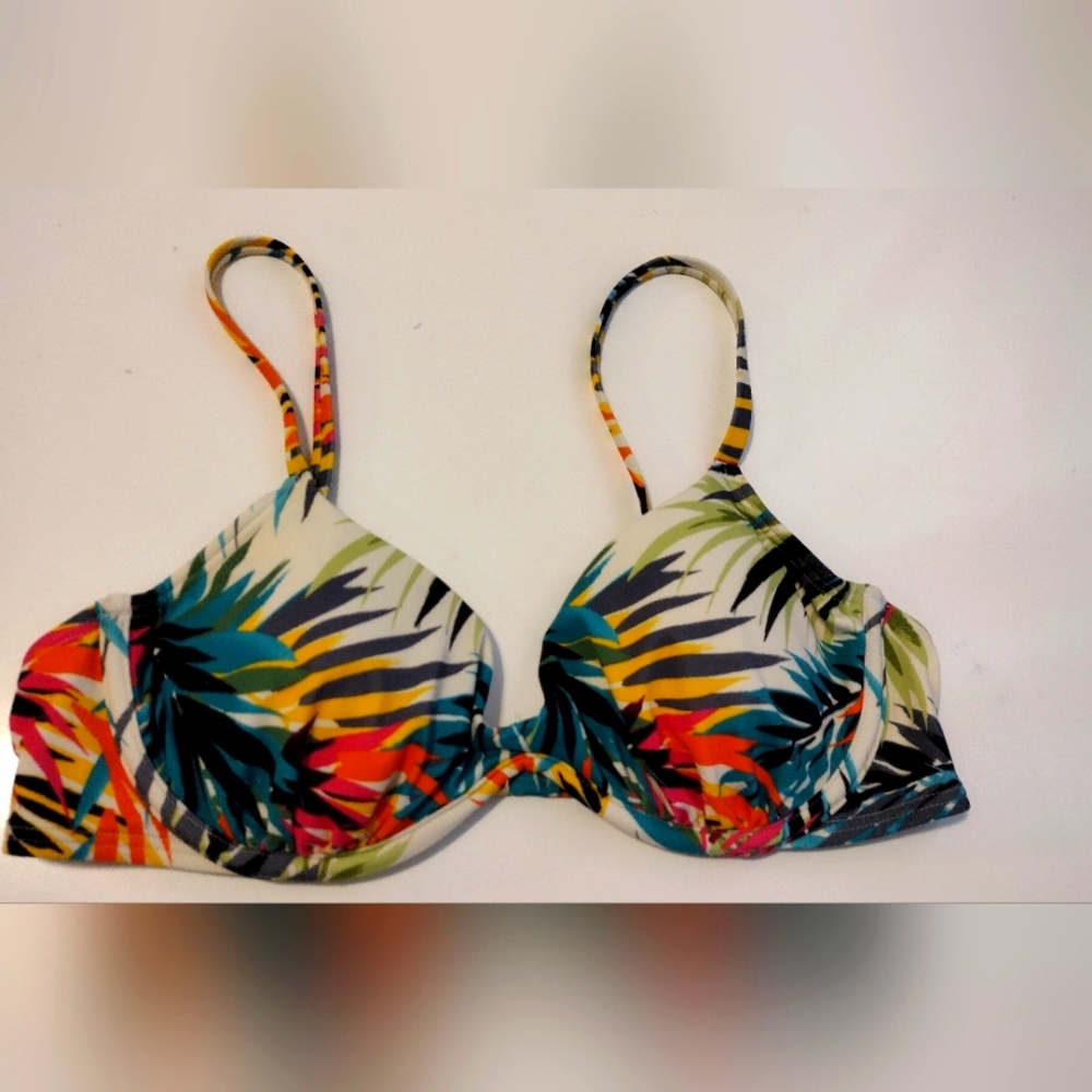 Shade & Shore Tropical Palm print swim top